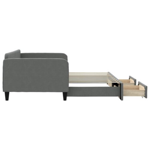 Daybed with Trundle&Drawers Dark Grey 90x190cm - Image 4