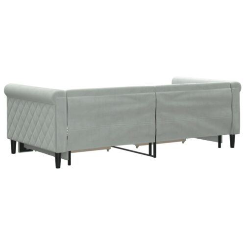 Daybed with Trundle&Drawers Light Grey 90x190cm - Image 5