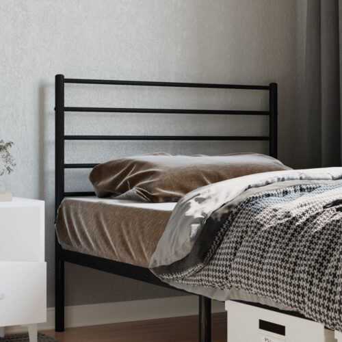 metal Headboard Black 107cm King Single