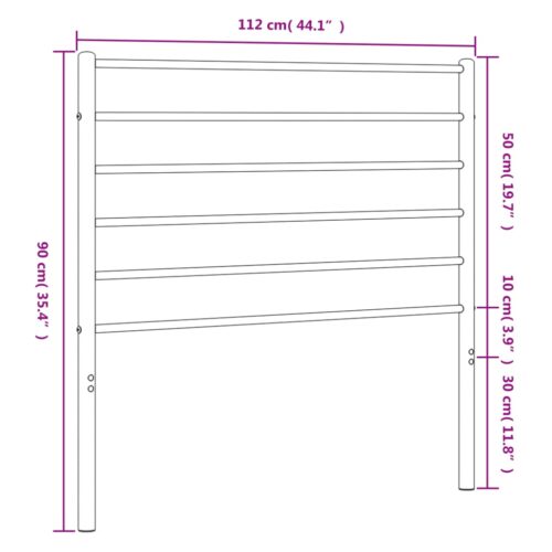 metal Headboard Black 107cm King Single - Image 7