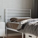 metal Headboard White 107cm King Single
