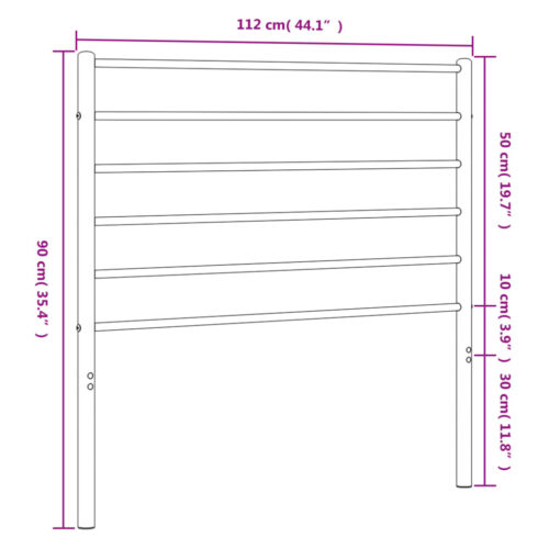 metal Headboard White 107cm King Single - Image 7