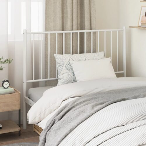 metal Headboard White 107cm King Single