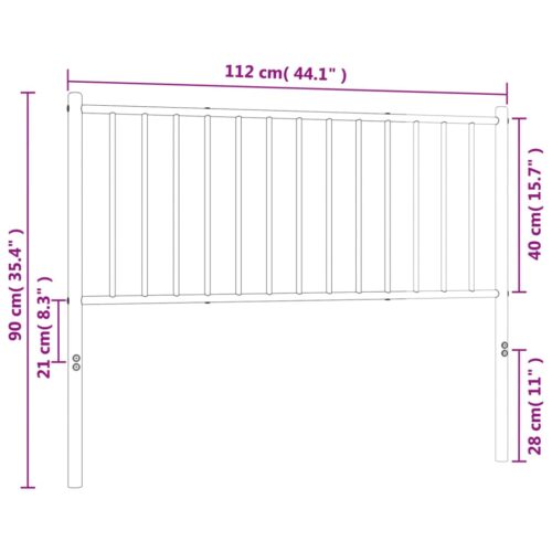 metal Headboard White 107cm King Single - Image 7