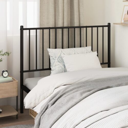 metal Headboard Black 107cm King Single