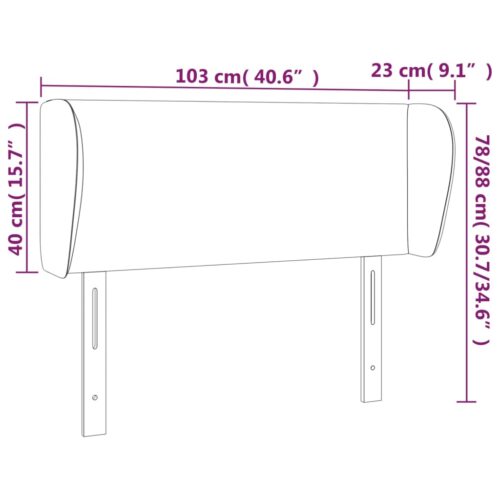 Headboard with Ears Dark Grey 103cm Fabric - Image 9