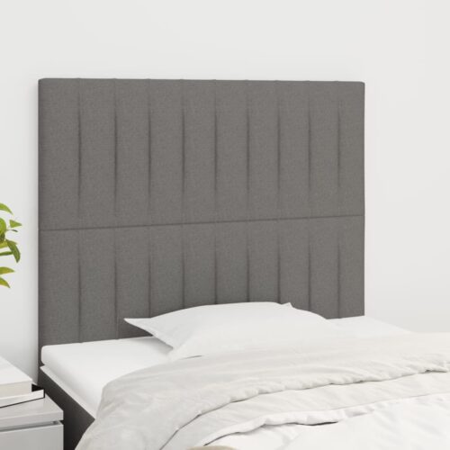 Headboards 2pcs Dark Grey 100x5x78/88cm Fabric