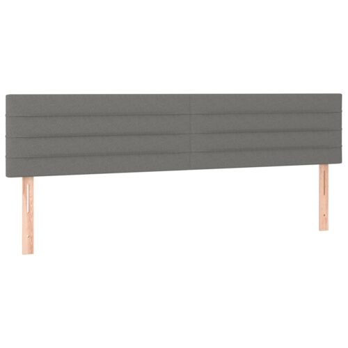 Headboards 2pcs Dark Grey 100cm Fabric - Image 2