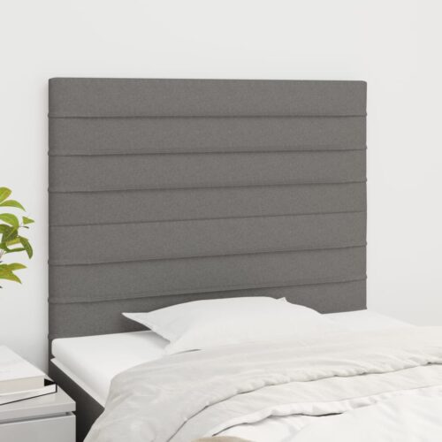 Headboards 2pcs Dark Grey 100cm Fabric