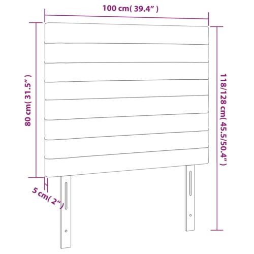 Headboards 2pcs Dark Grey 100cm Fabric - Image 8