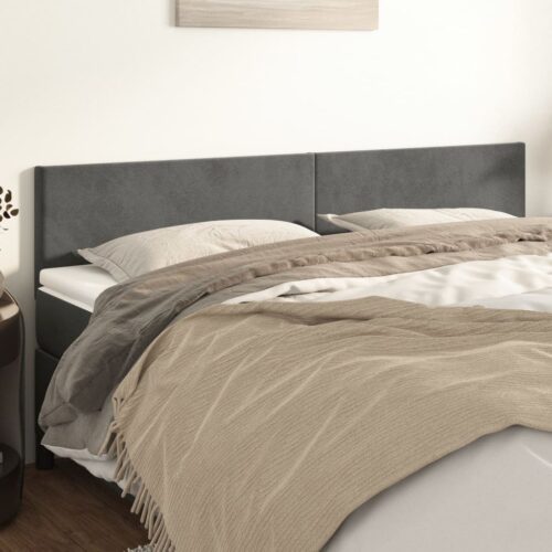 Headboards 2pcs Dark Grey 100cm Velvet