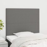 Headboards 2pcs Dark Grey 100cm Fabric
