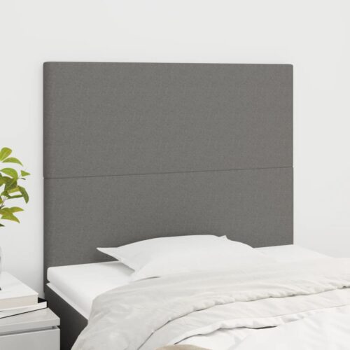 Headboards 2pcs Dark Grey 100cm Fabric