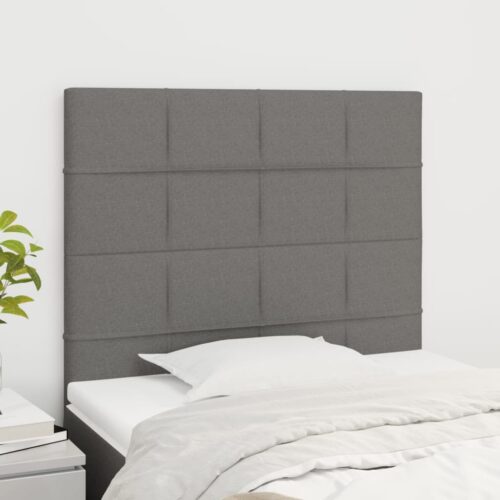 Headboards 2pcs Dark Grey 100cm Fabric