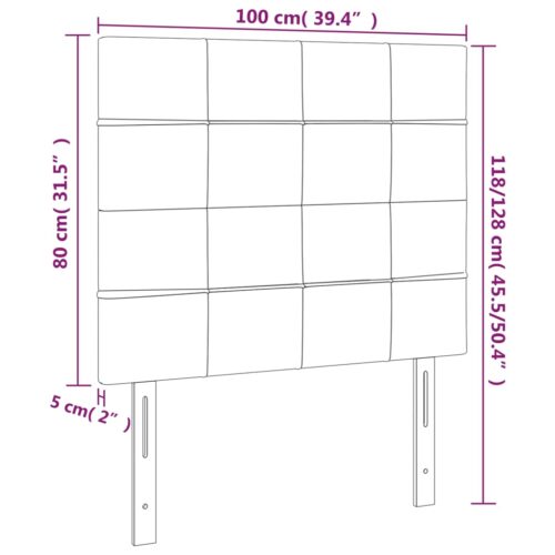 Headboards 2pcs Dark Grey 100cm Fabric - Image 8