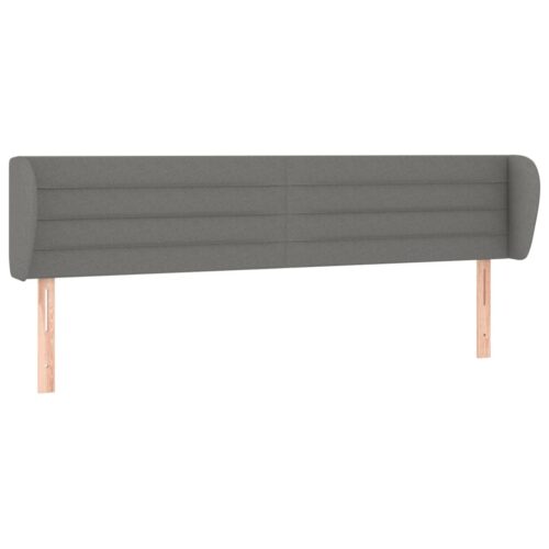 Headboard with Ears Dark Grey 163cm Fabric - Image 2