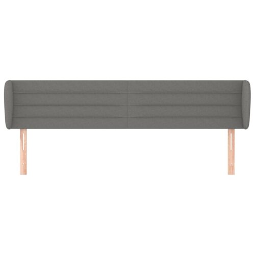 Headboard with Ears Dark Grey 163cm Fabric - Image 3