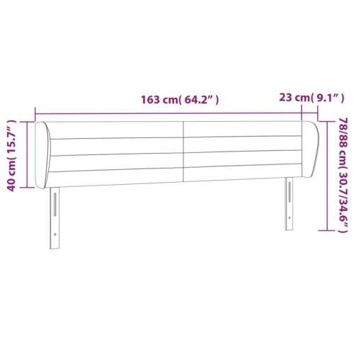 Headboard with Ears Dark Grey 163cm Fabric - Image 9