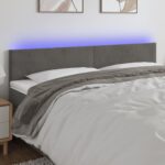 LED Headboard Dark Grey 200cm Velvet