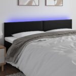 LED Headboard Black 200cm Faux Leather