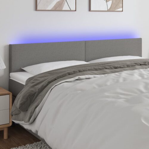 LED Headboard Dark Grey 200cm Fabric