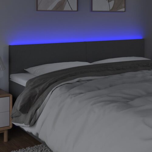 LED Headboard Dark Grey 200cm Fabric - Image 3