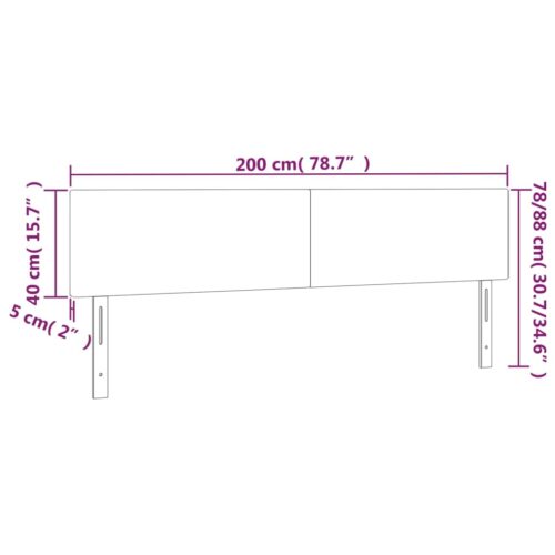 LED Headboard Dark Grey 200cm Fabric - Image 6
