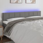 LED Headboard Dark Grey 200cm Fabric