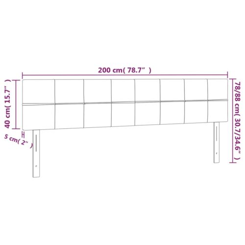 LED Headboard Dark Grey 200cm Fabric - Image 6