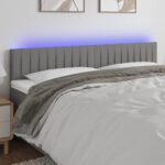 LED Headboard Dark Grey 200x5x78/88cm Fabric
