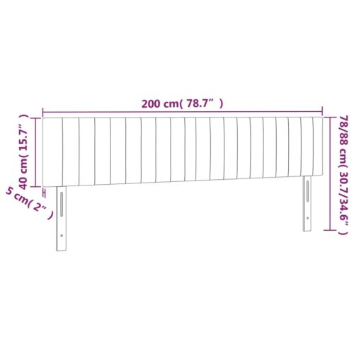 LED Headboard Dark Grey 200x5x78/88cm Fabric - Image 6