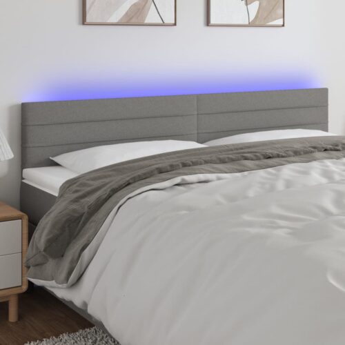 LED Headboard Dark Grey 200cm Fabric
