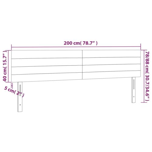 LED Headboard Dark Grey 200cm Fabric - Image 6