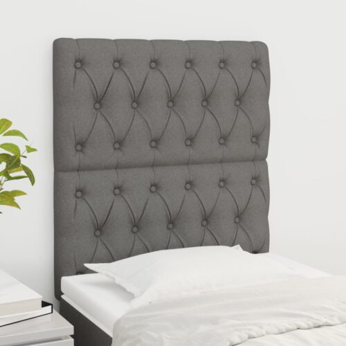 Headboards 2pcs Dark Grey 80cm Fabric