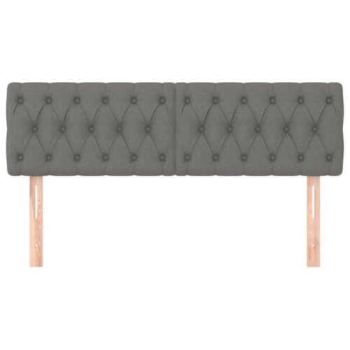 Headboards 2pcs Dark Grey 80cm Fabric - Image 3