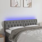 LED Headboard Dark Grey 160cm Fabric