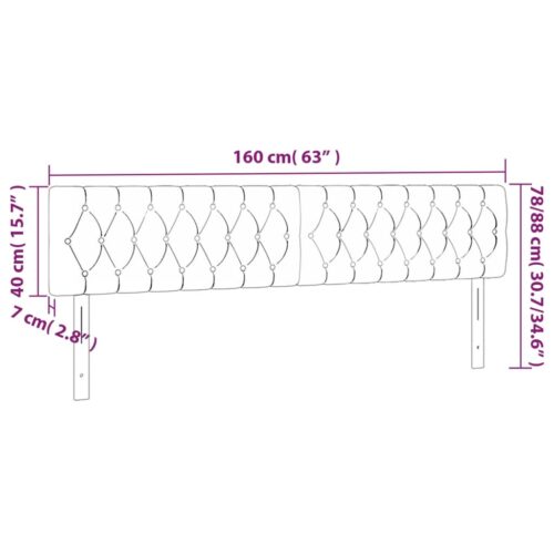 LED Headboard Dark Grey 160cm Fabric - Image 6