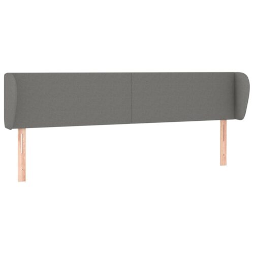 Headboard with Ears Dark Grey 203cm Fabric - Image 2