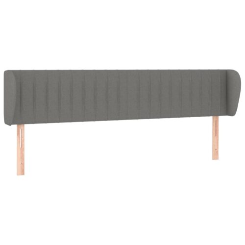 Winged Fabric Headboard Bed Frame Head Board Modern Dark Grey 203x23x78/88cm - Image 2