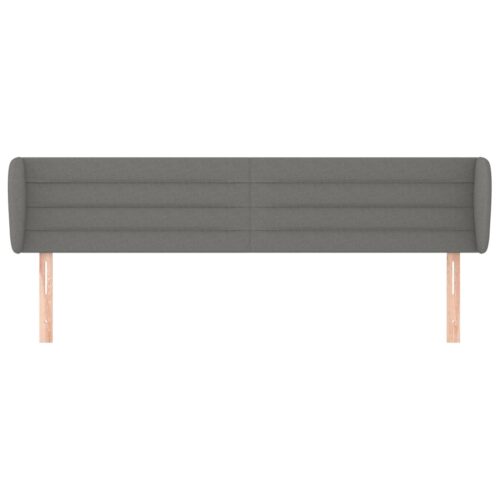Headboard with Ears Dark Grey 203cm Fabric - Image 3