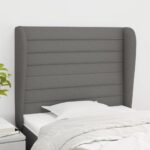 Headboard with Ears Dark Grey 83cm Fabric
