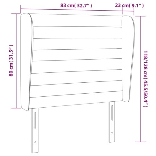 Headboard with Ears Dark Grey 83cm Fabric - Image 9