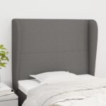 Headboard with Ears Dark Grey 103cm Fabric