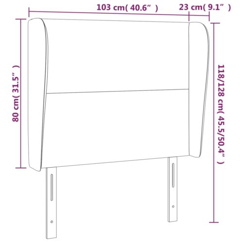 Headboard with Ears Dark Grey 103cm Fabric - Image 9