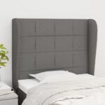 Headboard with Ears Dark Grey 103cm Fabric