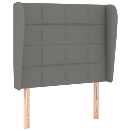 Headboard with Ears Dark Grey 103cm Fabric - Image 2