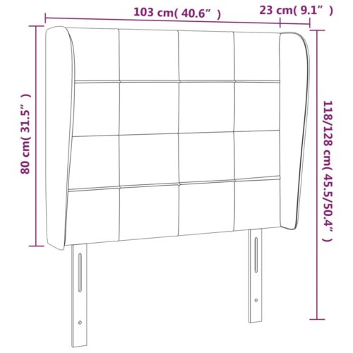 Headboard with Ears Dark Grey 103cm Fabric - Image 9