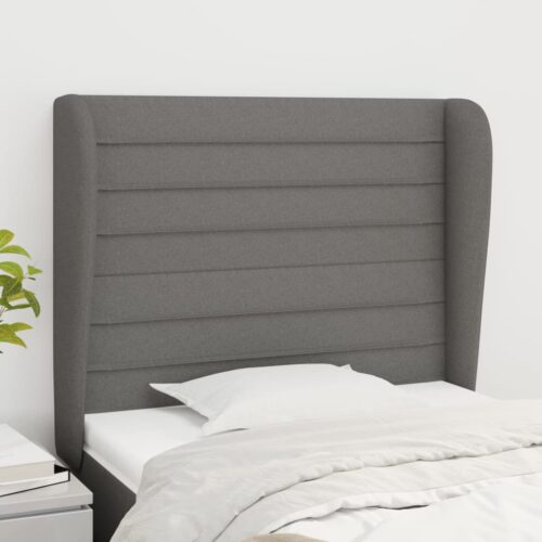 Headboard with Ears Dark Grey 103cm Fabric