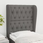 Headboard with Ears Dark Grey 83cm Fabric