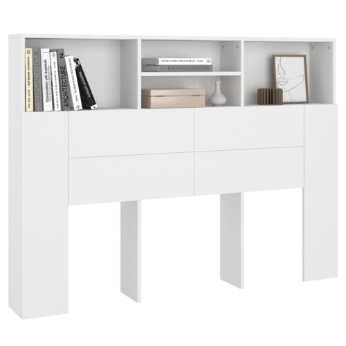 Headboard Cabinet White 140cm - Image 4